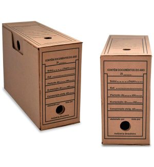 Caixa de Papelão Arquivo Morto -Caixa Escritório Oficio - 35X13,3X24,7
